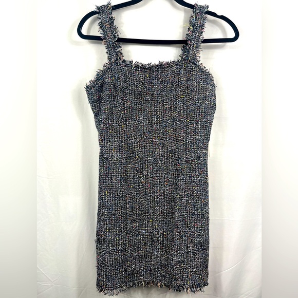 Aqua Multicolor Tweed Dress - Picture 1 of 8